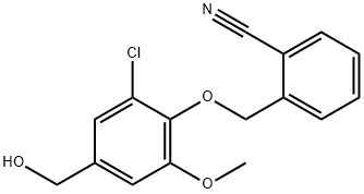 2-[2-chloro-4-(hydroxymethyl)-6-methoxyphenoxymethyl]benzonitrile Structure