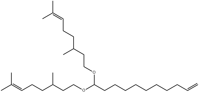 1-Undecene, 11,11-bis(3,7-dimethyl-6-octenyl)oxy-,67785-67-5,结构式