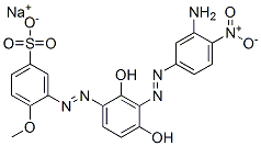 sodium 3-[[3-[(3-amino-4-nitrophenyl)azo]-2,4-dihydroxyphenyl]azo]-4-methoxybenzenesulphonate 结构式