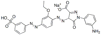1H-Pyrazole-3-carboxylic acid, 1-(3-aminophenyl)-4-((2-ethoxy-4-((3-su lfophenyl)azo)phenyl)azo)-4,5-dihydro-5-oxo-, monosodium salt|