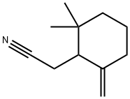 2,2-ジメチル-6-メチレン-1-シクロヘキサンアセトニトリル 化学構造式