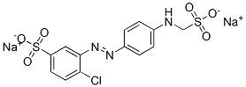 4-Chloro-3-[[4-[(sulfomethyl)amino]phenyl]azo]benzenesulfonic acid disodium salt Struktur