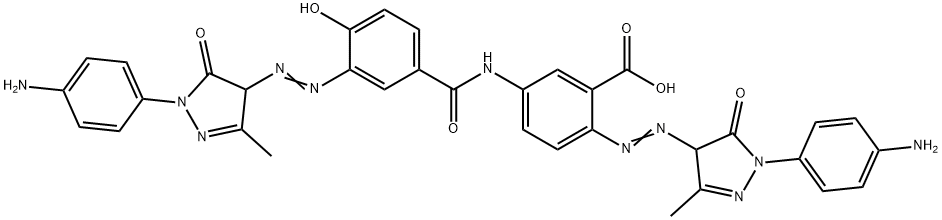 2-[[1-(4-aminophenyl)-4,5-dihydro-3-methyl-5-oxo-1H-pyrazol-4-yl]azo]-5-[[3-[[1-(4-aminophenyl)-4,5-dihydro-3-methyl-5-oxo-1H-pyrazol-4-yl]azo]-4-hydroxybenzoyl]amino]benzoic acid  Structure