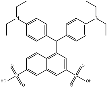 4-[4,4'-ビス(ジエチルアミノ)ベンズヒドリル]-2,7-ナフタレンジスルホン酸 化学構造式