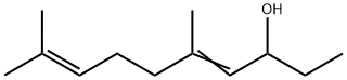 5,9-ジメチル-4,8-デカジエン-3-オール 化学構造式