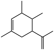 1,3,4-トリメチル-5-(1-メチルエテニル)-1-シクロヘキセン 化学構造式