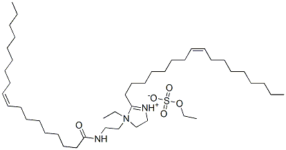 (Z,Z)-1-ethyl-2-(8-heptadecenyl)-4,5-dihydro-1-[2-[(1-oxo-9-octadecenyl)amino]ethyl]-1H-imidazolium ethyl sulphate 化学構造式