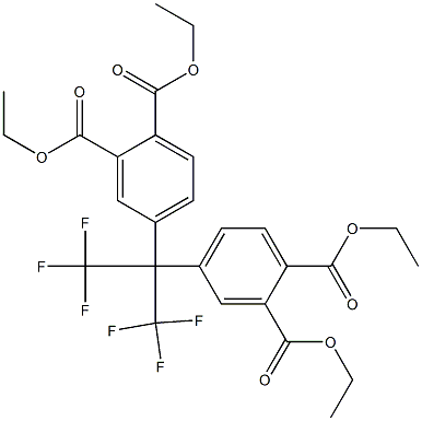 4,4'-[2,2,2-トリフルオロ-1-(トリフルオロメチル)エチリデン]ビス(1,2-ベンゼンジカルボン酸ジエチル) 化学構造式