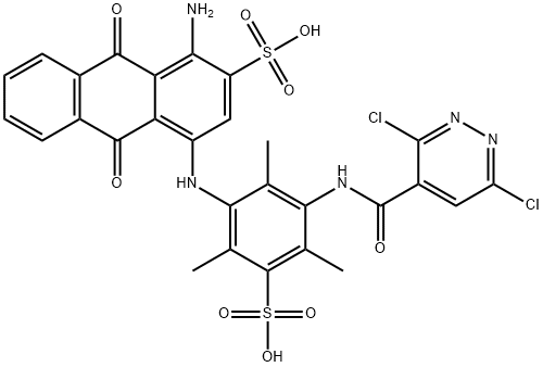 67846-54-2 1-amino-4-[3-[[(3,6-dichloropyridazin-4-yl)carbonyl]amino]-2,4,6-trimethyl-5-sulphoanilino]-9,10-dihydro-9,10-dioxoanthracene-2-sulphonic acid