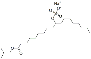 sodium 1-(2-methylpropyl) 10-(sulphooxy)octadecanoate Struktur