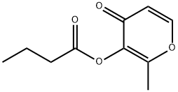 酪酸2-メチル-4-オキソ-4H-ピラン-3-イル 化学構造式