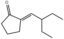(E)-2-(2-エチルブチリデン)シクロペンタノン 化学構造式