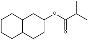 2-メチルプロピオン酸(デカヒドロナフタレン)-2-イル 化学構造式