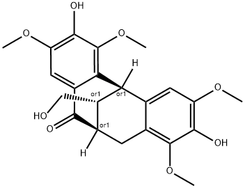 7,12-Dihydro-2,9-dihydroxy-13-hydroxymethyl-1,3,8,10-tetramethoxy-6,12-methanodibenzo[a,d]cycloocten-5(6H)-one Structure