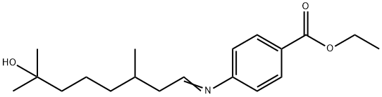 4-[(7-ヒドロキシ-3,7-ジメチルオクチリデン)アミノ]安息香酸エチル 化学構造式