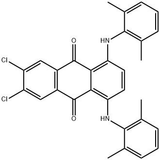 1,4-бис[(2,6-диметилфенил)амино]-6,7-дихлорантрахинон структура