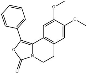 3H-Oxazolo[4,3-a]isoquinolin-3-one,  5,6-dihydro-8,9-dimethoxy-1-phenyl- Struktur