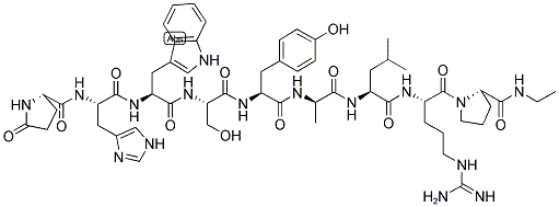 PYR-HIS-TRP-SER-TYR-D-ALA-LEU-ARG-PRO-NHET Structure