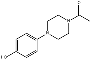 1-アセチル-4-(4-ヒドロキシフェニル)ピペラジン 化学構造式