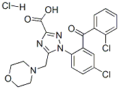 1-[4-クロロ-2-(2-クロロベンゾイル)フェニル]-5-モルホリノメチル-1H-1,2,4-トリアゾール-3-カルボン酸・塩酸塩 化学構造式