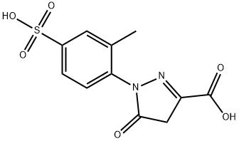 4,5-ジヒドロ-1-(2-メチル-4-スルホフェニル)-5-オキソ-1H-ピラゾール-3-カルボン酸 化学構造式