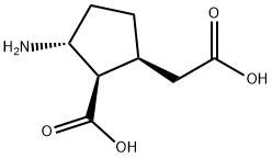 Cyclopentaneacetic acid, 3-amino-2-carboxy-, (1S,2R,3R)- (9CI) Struktur