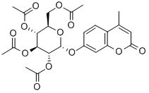 4-Methylumbelliferyl2,3,4,6-tetra-O-acetyl-a-D-glucopyranoside 化学構造式