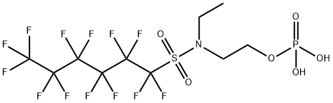 N-エチル-1,1,2,2,3,3,4,4,5,5,6,6,6-トリデカフルオロ-N-[2-(ホスホノオキシ)エチル]-1-ヘキサンスルホンアミド 化学構造式