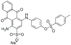 1-アミノ-4-[[4-[[(4-メチルフェニル)スルホニル]オキシ]フェニル]アミノ]-9,10-ジヒドロ-9,10-ジオキソ-2-アントラセンスルホン酸ナトリウム 化学構造式