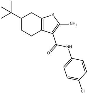 2-AMINO-6-TERT-BUTYL-N-(4-CHLOROPHENYL)-4,5,6,7-TETRAHYDRO-1-BENZOTHIOPHENE-3-CARBOXAMIDE Structure