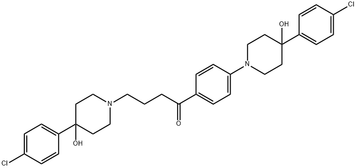 HALOPERIDOL RELATED COMPOUND A (15 MG) (4,4'-BIS[(4-P-CHLOROPHENYL)-4-HYDROXY-PIPERIDINO]-BU-TYROPHENONE) Struktur