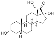 3α,17α,21-トリヒドロキシ-5β-プレグナン-20-オン 化学構造式