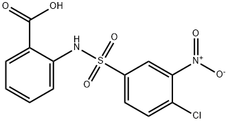 2-(4-氯-3-硝基苯基磺酰胺基)苯甲酸,68003-38-3,结构式