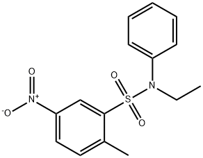N-エチル-2-メチル-5-ニトロ-N-フェニルベンゼンスルホンアミド 化学構造式
