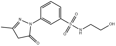 3-[(4,5-ジヒドロ-3-メチル-5-オキソ-1H-ピラゾール)-1-イル]-N-(2-ヒドロキシエチル)ベンゼンスルホンアミド 化学構造式