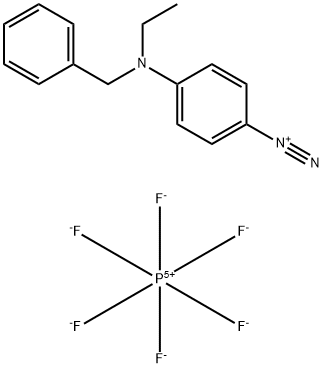 4-[benzyl(ethyl)amino]benzenediazonium hexafluorophosphate 化学構造式