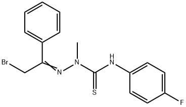 N1-(4-FLUOROPHENYL)-2-(2-BROMO-1-PHENYLETHYLIDENE)-1-METHYLHYDRAZINE-1-CARBOTHIOAMIDE 结构式