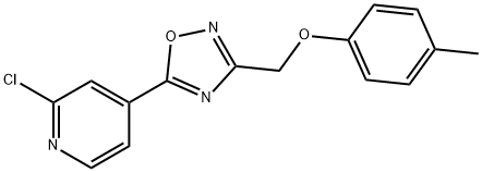 4-({[5-(2-Chloropyridin-4-yl)-1,2,4-oxadiazol-3-yl]methyl}oxy)toluene, 5-(2-Chloropyridin-4-yl)-3-[(4-methylphenoxy)methyl]-1,2,4-oxadiazole Structure