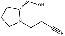 1-Pyrrolidinepropanenitrile,2-(hydroxymethyl)-,(2R)-(9CI) 化学構造式