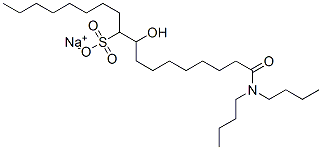 9-Octadecanesulfonic acid, 18-(dibutylamino)-10-hydroxy-18-oxo-, monosodium salt Struktur