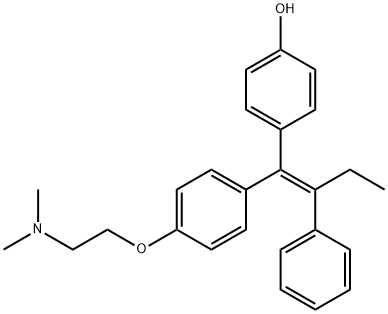 (Z)-3,4-ジフェニル-4-[4-[2-(ジメチルアミノ)エトキシ]フェニル]-3-ブテン-1-オール 化学構造式
