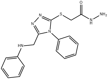 2-{[5-(anilinomethyl)-4-phenyl-4H-1,2,4-triazol-3-yl]thio}acetohydrazide|2-((4-苯基-5-((苯基氨基)甲基)-4H-1,2,4-三唑-3-基)硫代)乙酰肼