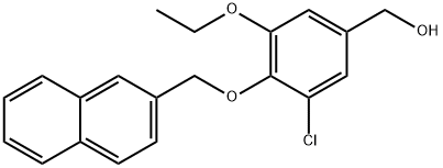 3-CHLORO-5-ETHOXY-4-(2-NAPHTHALENYLMETHOXY)-BENZENEMETHANOL 化学構造式