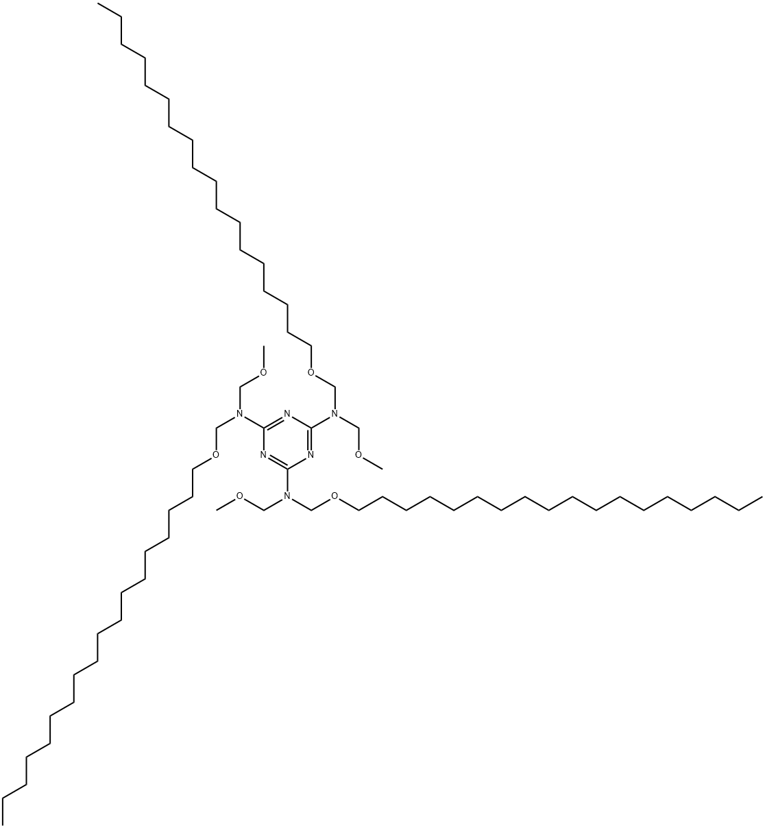 N,N',N''-tris(methoxymethyl)-N,N',N''-tris[(octadecyloxy)methyl]-1,3,5-triazine-2,4,6-triamine,68072-52-6,结构式