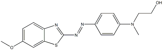 2-[[4-[(6-メトキシベンゾチアゾール-2-イル)アゾ]フェニル]メチルアミノ]エタノール 化学構造式