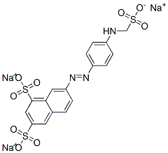 7-[[4-[(スルホメチル)アミノ]フェニル]アゾ]-1,3-ナフタレンジスルホン酸トリナトリウム 化学構造式