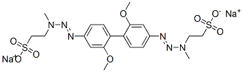 disodium 2,2'-[(2,2'-dimethoxy[1,1'-biphenyl]-4,4'-diyl)bis(1-methyl-2-triazene-3,1-diyl)]bisethanesulphonate 结构式