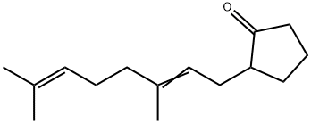 2-(3,7-ジメチル-2,6-オクタジエニル)シクロペンタノン 化学構造式