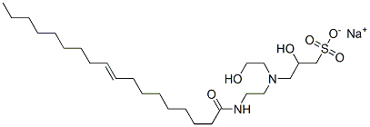 2-ヒドロキシ-3-[(2-ヒドロキシエチル)[2-[(1-オキソ-9-オクタデセニル)アミノ]エチル]アミノ]-1-プロパンスルホン酸ナトリウム 化学構造式