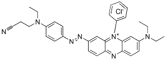 3-[[4-[(2-cyanoethyl)ethylamino]phenyl]azo]-7-(diethylamino)-5-phenylphenazinium chloride Struktur